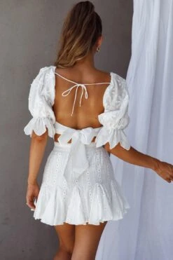 Robyn Flounce Mini Skirt Eyelet White 10 Robyn Flounce Mini Skirt Eyelet White -Selfie Leslie Shop 14254BR39 S 20WHITE 3