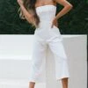 Chosen Strapless Wide Leg Jumpsuit White -Selfie Leslie Shop 14289BWHITE 1
