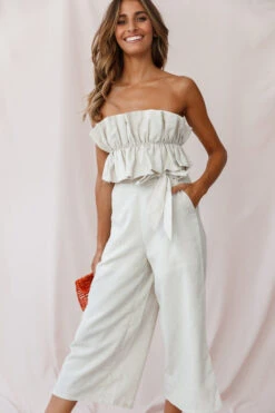 Thea Ruffle Crop Top Jumpsuit Natural -Selfie Leslie Shop 190123 sl12916 26835b01 natural