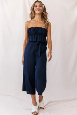 Thea Ruffle Crop Top Jumpsuit Navy 13 Thea Ruffle Crop Top Jumpsuit Navy -Selfie Leslie Shop 190123 sl13733 26835b01 navy