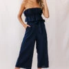 Thea Ruffle Crop Top Jumpsuit Navy -Selfie Leslie Shop 190123 sl13737 26835b01 navy