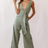 Dylan V-Neckline Wide Leg Jumpsuit Olive 1 Dylan V-Neckline Wide Leg Jumpsuit Olive -Selfie Leslie Shop 190123 sl13844 st1696d olive