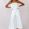 Saturday Layered Bandeau Wide Leg Capri Jumpsuit White