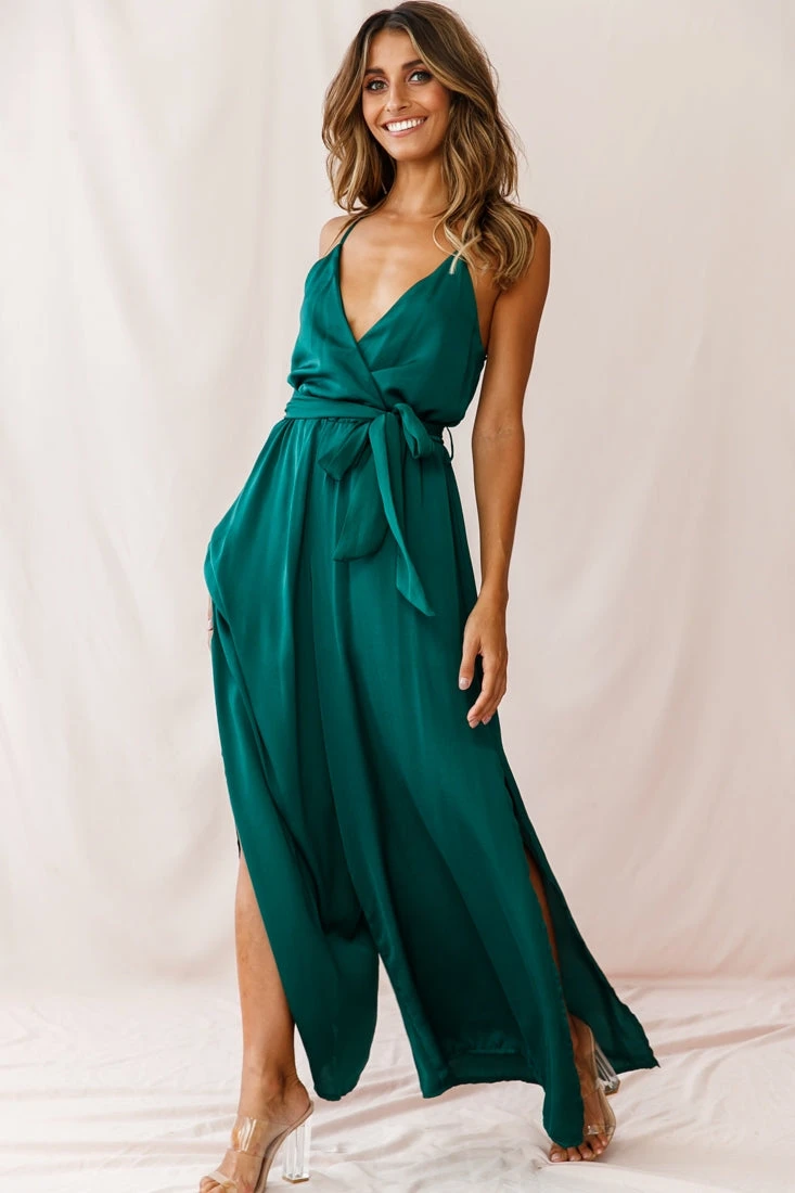 Miso Wide-Leg Cami Jumpsuit Forest Green 3 Miso Wide-Leg Cami Jumpsuit Forest Green