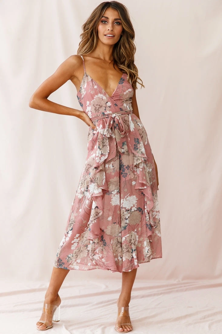 Constance Thin Strap Midi Jumpsuit Rose 4 Constance Thin Strap Midi Jumpsuit Rose - Image 2