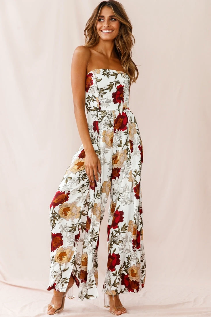 Yuzu Wide Leg Bandeau Jumpsuit White 4 Yuzu Wide Leg Bandeau Jumpsuit White - Image 2