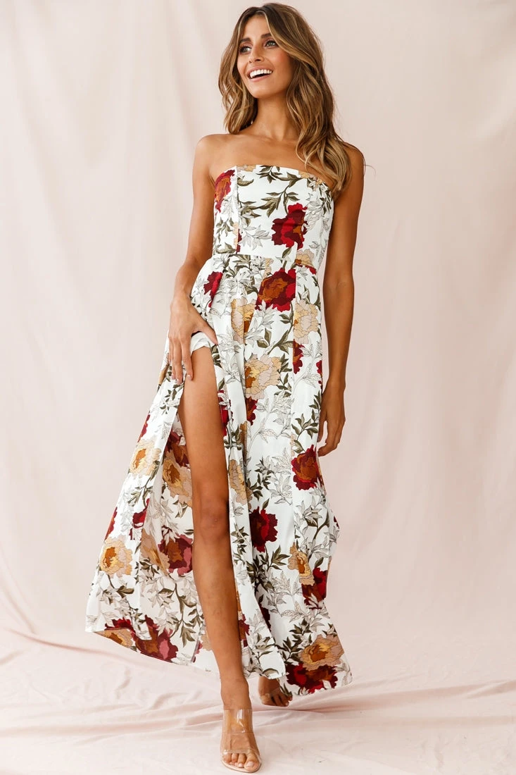 Yuzu Wide Leg Bandeau Jumpsuit White 3 Yuzu Wide Leg Bandeau Jumpsuit White