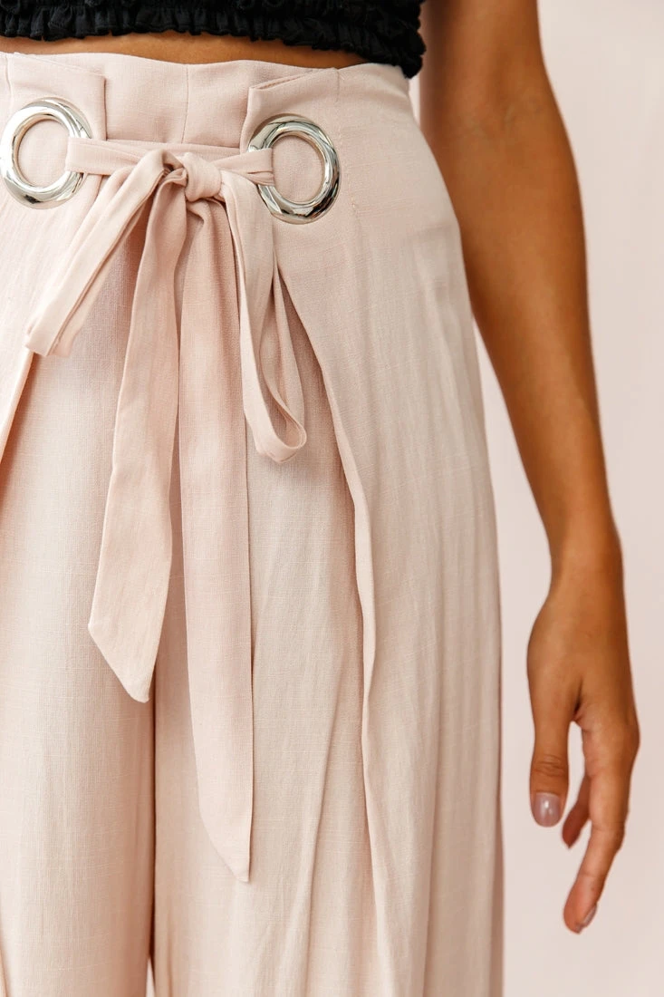 Saigon Wide Leg Eyelet Pants Mocha 6 Saigon Wide Leg Eyelet Pants Mocha - Image 4