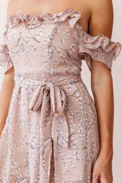 Jazz Bardot Neckline Wide Leg Split Jumpsuit Floral Print Blush 12 Jazz Bardot Neckline Wide Leg Split Jumpsuit Floral Print Blush -Selfie Leslie Shop 190219sl 0417 26926d01 blush