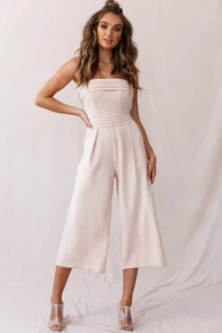 Chosen Strapless Wide Leg Jumpsuit Nude Pink -Selfie Leslie Shop 190219sl 1002 14289b nude pink