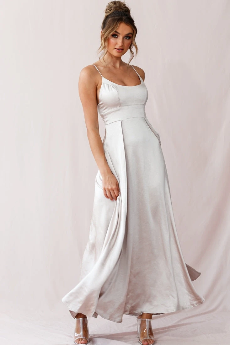 Joanne Empire Waist Maxi Dress Champagne 7 Joanne Empire Waist Maxi Dress Champagne - Image 5