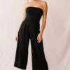 Chosen Strapless Wide Leg Jumpsuit Black