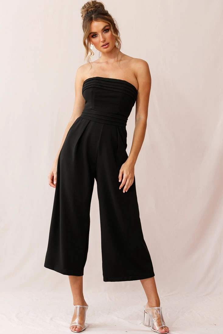 Chosen Strapless Wide Leg Jumpsuit Black 3 Chosen Strapless Wide Leg Jumpsuit Black