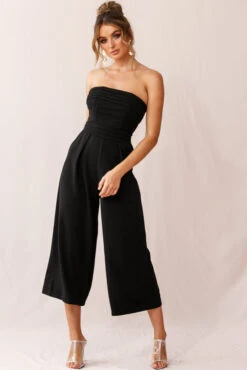 Chosen Strapless Wide Leg Jumpsuit Black 13 Chosen Strapless Wide Leg Jumpsuit Black -Selfie Leslie Shop 190219sl 1861 14289b black