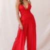 Laney Wide Leg Ruffle Detail Jumpsuit Red -Selfie Leslie Shop 190227sl0681 62157bk05 red