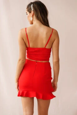 Frilled To Meet You Mini Skirt Red -Selfie Leslie Shop 190227sl2000 26958d red st1427b02 red 1