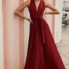 Ariana Multiway Maxi Dress Maroon -Selfie Leslie Shop 23688B MAROON 1
