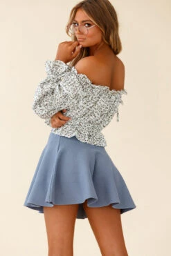 Rowena A-Line Knit Flounce Skirt Midnight Blue -Selfie Leslie Shop 24465B01 MIDNIGHT BLUE 5