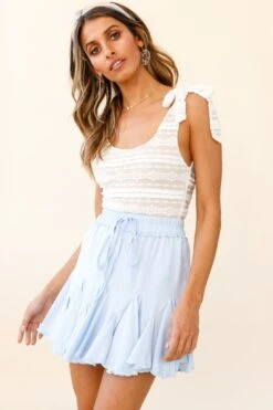 Can't Stop Me Bow Shoulder Bodysuit Lace White -Selfie Leslie Shop 25589B01 WHITE 6