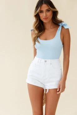 Can't Stop Me Bow Shoulder Bodysuit Blue -Selfie Leslie Shop 25589B BLUE 5