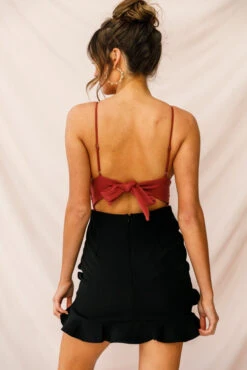 Sanctuary Tie Back Applique Bodysuit Rose -Selfie Leslie Shop 26432b rose st1427b02 black 8 1
