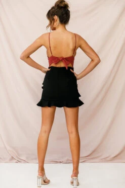 Sanctuary Tie Back Applique Bodysuit Rose -Selfie Leslie Shop 26432b rose st1427b02 black 9 1