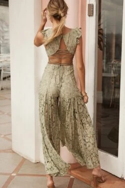 Take Note Laced-Back Frill Shoulder Lace Jumpsuit Beige/Olive 15 Take Note Laced-Back Frill Shoulder Lace Jumpsuit Beige/Olive -Selfie Leslie Shop 26905D01 BEIGE OLIVE 6