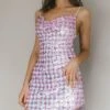 Show Me Love Cowl Neck Mini Dress Sequin Check Purple -Selfie Leslie Shop 26937BS35 20PURPLE 1