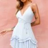 Erica Cami Strap Accordion Pleat Dress Hail Spot Baby Blue -Selfie Leslie Shop 27091D02 BABY BLUE 4