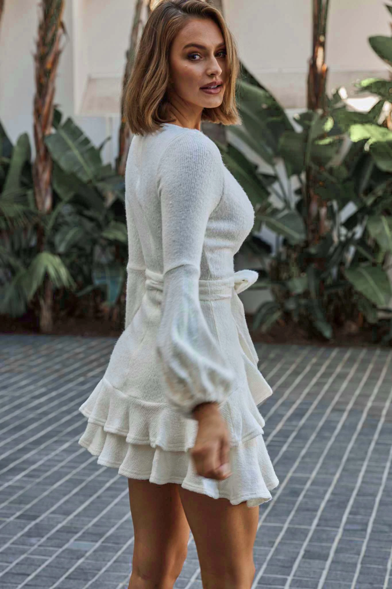 Dresden Long Sleeve Knit Dress White 7 Dresden Long Sleeve Knit Dress White - Image 5