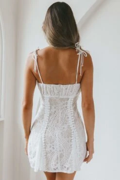 Promise Me Ruched Bust Godet Dress Lace White -Selfie Leslie Shop 27189DR03 20WHITE 6