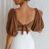 Maddi Tied Back Bodysuit Mocha