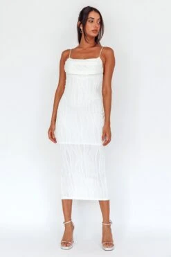 Well Versed Pleated Bust Textured Maxi Dress Off White -Selfie Leslie Shop 27595DM57 20OFF 20WHITE 5