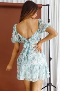 Joie Puff Sleeve Frill Dress Floral Green 11 Joie Puff Sleeve Frill Dress Floral Green -Selfie Leslie Shop 27614DC09 20GREEN 3