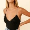 Penny Lane Frill Bust Criss-Cross Back Bodysuit Black -Selfie Leslie Shop 27656D01 BLACK 1