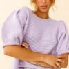 Marla Puff Sleeve Chunky Knit Top Lilac 1 Marla Puff Sleeve Chunky Knit Top Lilac -Selfie Leslie Shop 27670B LILAC 1