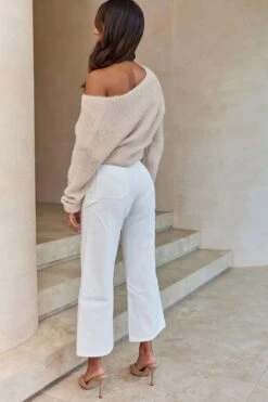 All My Love Long Sleeve Crossover Knit Sweater Stone -Selfie Leslie Shop 27675D T STONE 6