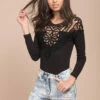 Brittan Crochet Bodysuit Black -Selfie Leslie Shop 51386b black 1