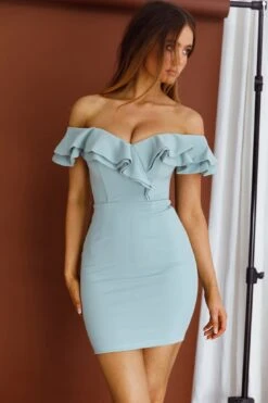 Rossi Off-Shoulder Double Ruffle Dress Blue -Selfie Leslie Shop 52391B04 20BLUE 6