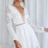 Carson Crochet Bell Sleeve Dress White -Selfie Leslie Shop 61244d09 white 1