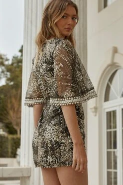 Lady Luck Cape Sleeve Wrap Dress Black -Selfie Leslie Shop 61585D BLACK 6