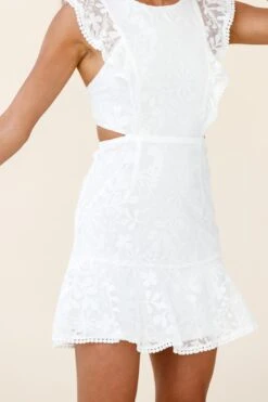 Jackie Pinafore Floral Mesh Dress White -Selfie Leslie Shop 61972D05 WHITE 6