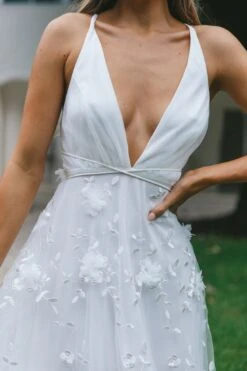 Sheri V-Neckline Embellished Midi Dress White -Selfie Leslie Shop 62125BS04 20WHITE 7