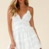Laney Low Back Cami Strap Dress Floral Lace White 1 Laney Low Back Cami Strap Dress Floral Lace White -Selfie Leslie Shop 62157BK24 WHITE 4