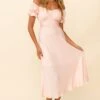 Linka Off-Shoulder Tie Back Midi Dress Peach -Selfie Leslie Shop 62235BK13 PEACH 1