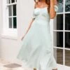 Linka Off-Shoulder Tie Back Midi Dress Pistachio -Selfie Leslie Shop 62235BK13 PISTACHIO 1