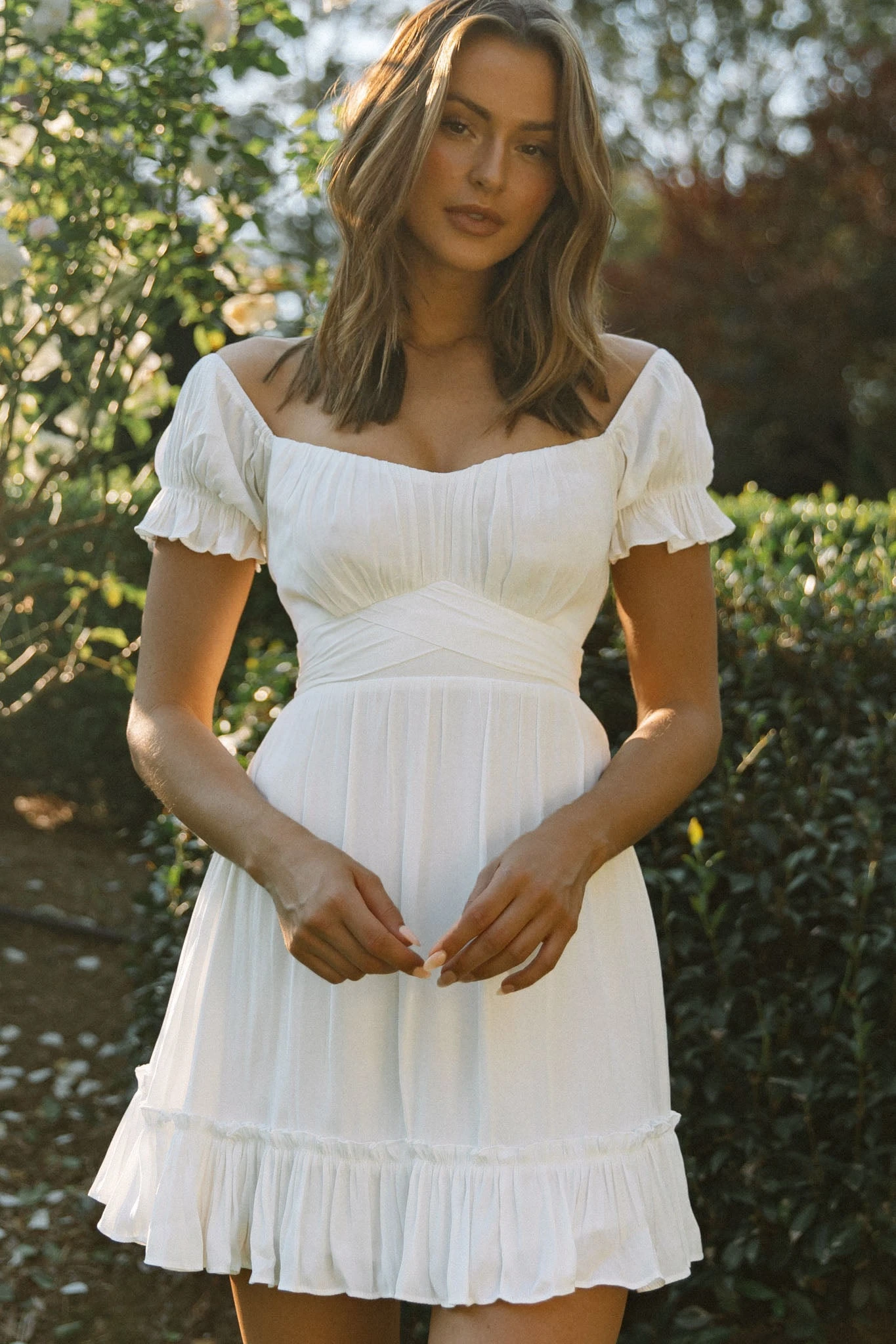 Linka Off-Shoulder Tie Back Dress White 3 Linka Off-Shoulder Tie Back Dress White