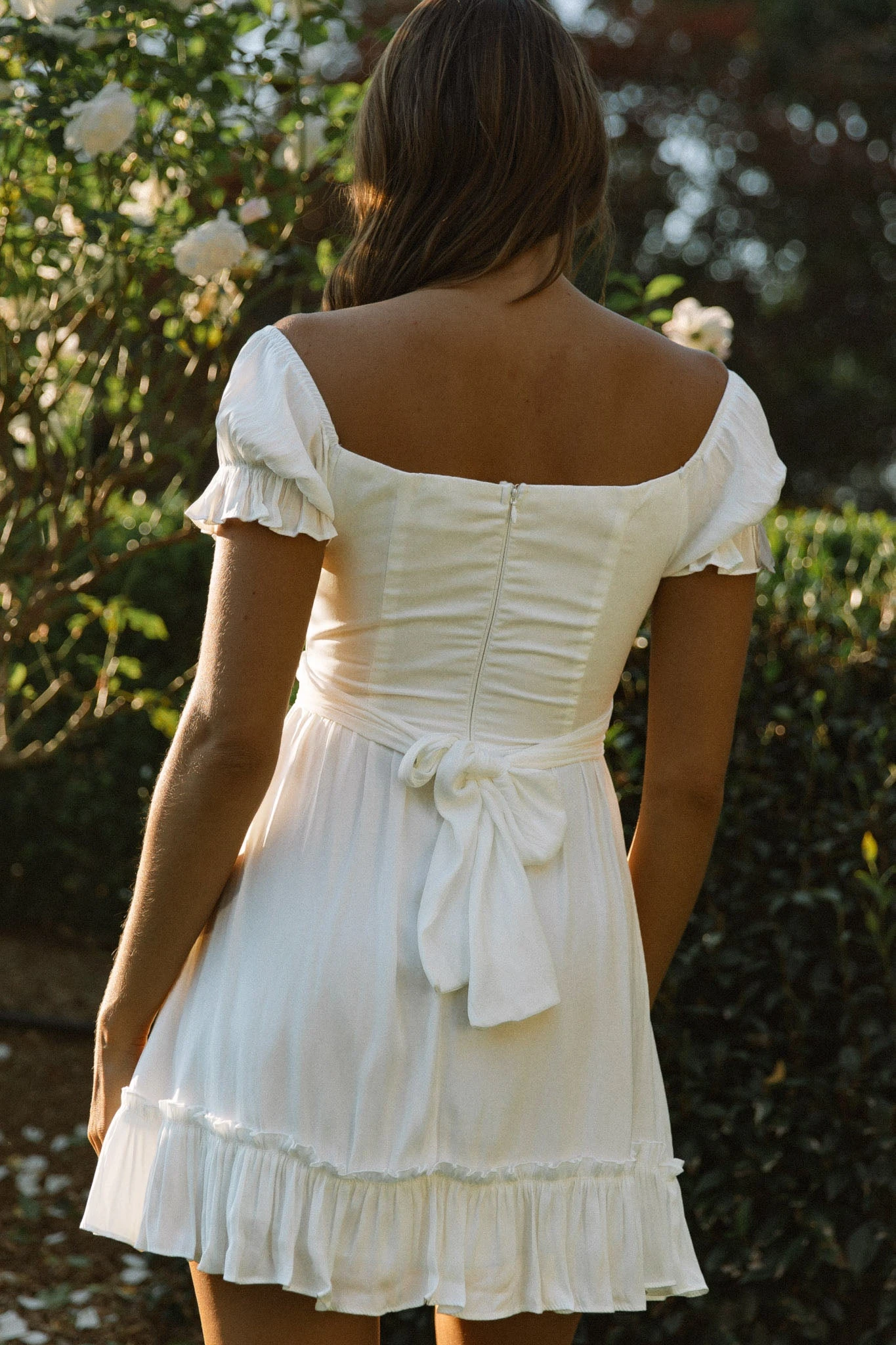 Linka Off-Shoulder Tie Back Dress White 4 Linka Off-Shoulder Tie Back Dress White - Image 2