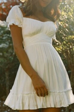 Linka Off-Shoulder Tie Back Dress White 12 Linka Off-Shoulder Tie Back Dress White -Selfie Leslie Shop 62235BK24 WHITE 4