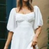 Linka On Or Off-Shoulder Half Sleeve Tie-Back Dress White -Selfie Leslie Shop 62235BK60 WHITE 1